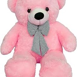 HUG 'n' FEEL SOFT TOYS Loveable HUGABLE Soft Giant Life Size, Long Huge Teddy BearPlush & Stuffed Toys (Best for Someone Special) Baby Pink 3 Feet 90 cm with Free Heart Shape CUSION-20