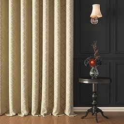 Story@Home Blackout Door Curtains 7 Feet Set of 2 | 70% Room Darkening | Criss Cross Printed | Thermal Insulated Curtains | Curtain for Living Room | (116 x 215 cm, Beige) | Perfect for Home Decor-image-49