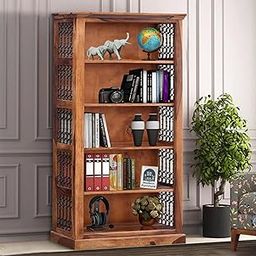 MODERN FURNITURE SHEESHAM Contemporary Solid Sheesham Wooden Bookshelf | Book Shelf Cabinet for Home & Office Living Room | Pre Assembled Semi Open Bookshelf-26