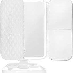 Clickify Makeup Mirror Vanity Mirror with Lights Bathroom Adjustable Brightness Mirrors 1X/2X/3X Magnification and Touch Screen Two Power Supply Modes Trifold Makeup Mirror (Multicolor)-image-1