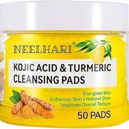 NEELHARI Kojic Acid & Turmeric Cleansing Peds, for Face – 50 Pads | Toner Pads for Glowing Skin, Dark Spots, Brightening & Deep Cleansing | Kojic Acid Turmeric Peds for Skin Texture & Glow-image-54