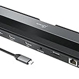 j5create USB-C Dual HDMI Docking Station (10-in-1), 4K + 1080p Dual HDMI Display, 5Gbps USB-A x3, SD Card Reader, PD 100W, RJ45 Ethernet, Combo Audio Jack, for MacBook and Windows Laptop (JCD542)-15