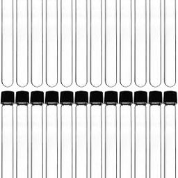 Test Tubes, 10ml - Bakelite Screw Cap with Rubber Liner - Borosilicate 3.3 Glass - 3.9" x 0.6" - Round Bottom - Leak Proof (50)-image-47