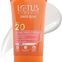 Lotus Herbals Safe Sun Sunscreen Cream - Breezy Berry | SPF 20 | PA+ | Sweat & Waterproof | Non-Greasy | 100g-35