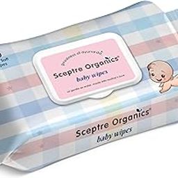 Sceptre Organics Soft Cleansing Baby Wipes with Lid | Aloe Vera, Almond Oil, Chamomile & Vitamin E | Thick, Safe, Gentle & Alcohol-Free | Rash & Germ Protection | 80 Wipes X 1 Pack-image-67