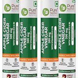 Pure Nutrition ACV 60 Effervescent Tabs (15 x 4) for Weight Management & Gut Health | Apple Cider Vinegar with Mother, Vitamin B12 & Garcinia Cambogia To enhance metabolic function & Easy Digestion-30