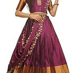 New Traditional SemiStitched South Indian Half Saree for Women's-image-88