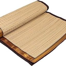 KALA DARSHAN CRAFTS BAZAAR Eco Friendly Organic Natural Korai River Grass Floor Mat Yoga,Gardern,Picnic,Sleeping Border Color Brown 3X6fit-image-8
