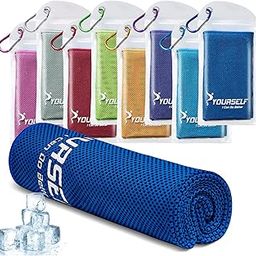 Syourself Cooling Towel for Instant Relief - Cool Bowling Fitness Yoga Towels - 40 x12 Use as Cooling Neck Headband Bandana Scarf Stay Cool for Travel Camping Golf Football Outdoor Sports Dark Blue 40 \-image-88