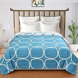 ohello® Printed Reversible 220 GSM Quilted Lightweight Comforter or Quilted Blanket for Double Bed | Soft AC Comforter | Pack of 1, Size 90 x 90 Inches (Comforter_015)-image-88