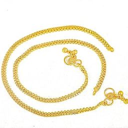 Traditional Simple ethnic gold plated Foot Single Leg Chain Golden Anklets Ghungroo payal combo for girls women ladies bridal pajeb Payjeb Painjan Pattilu -ANKLET PAYAL-AME03-image-64