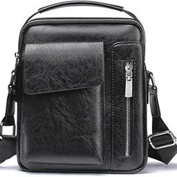 Men's Shoulder Bag Zipper Solid Leather Briefcase Business Shoulder Bags Chest Bag with Hole Back Handbag 20 * 24cm-image-15