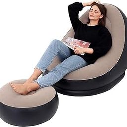 Goods Galaxy Inflatable Lounge Chair with Foot Stool – Portable Lazy Sofa for Adults | 2-in-1 Air Chair for Living Room, Bedroom, Office, Balcony & Outdoor Camping (Purple, 8)-image-48