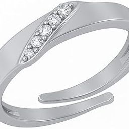 Pure 925 Sterling Silver Rings for Women, Stylish Ladies Anguthi - Ring for Girlfriend, Chandi Ki Band for Women, Silver Rings for Girls - Adjustable Size-image-73