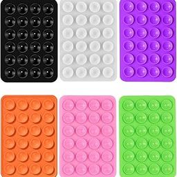 6 PCS Suction Phone Case, Phone Suction Sticker, Silicone Suction Phone Case for Hands-Free Mobile Accessory Holder Grip, Video Phone Accessory Compatible Mirror, Shower (6 Colors)-31