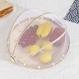 PANCA Bamboo Fruit Basket with Pop-Up Mesh Cover | Fruit & Vegetable Organizer | Multipurpose Kitchen Storage Basket for Dining Table & Countertop-18