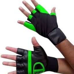 ZaySoo Workout Gloves with Wrist Support for Gym Workouts, Pull Ups Gym & Fitness Gloves Half Gloves - Green-image-78