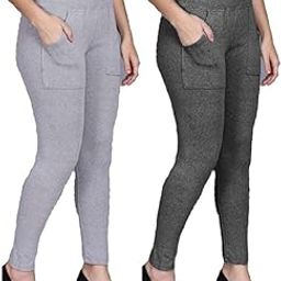 Casual Pocket Jeggings for Girls (Age 14 to 18) & Women (Hip Size 26 to 34) // Fabric - Soft Bun Cotton // Fit - Slim Fit Ankle Length // 2 Combo Pack // Please Refer The Size Chart Image First-image-18