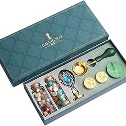 Ameedarshan Wax Seal Stamp Kit with Sealing Wax Beads, Candles,Melting Spoon, Wooden Handle Stamp For Craft, Gift Box Multicolor (Pack of 1 Kit)-image-78