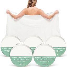 MYYNTI 1 pcs Compressed Towel Tablets, Portable Travel Washcloth for Camping Hiking Backpacking or Traveling, Disposable Reusable, Extra Large and Thick. (55.1” X 27.5")-image-67