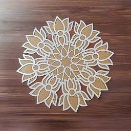 Haoser MDF Wooden Rangoli Board 12-Inch – Mandala Art Board for DIY Diwali Rangoli, Handmade Pooja Decor for Navratri, Mandala Art, Reusable Wooden Base, Diwali Gifting (Design-7)-image-96