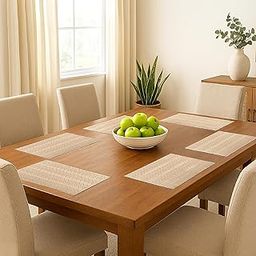 Homestrap Classic Weave Dining Placemats – Set of 6 | Heat Resistant, Waterproof, Durable & Stain-Proof Table Mats | Washable & Non-Slip Placemats for Dining Table & Elegant Table Settings – Gold-picture-15