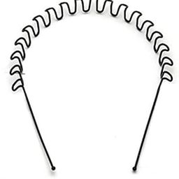 Metal Zig Zag Hair Hoop Band for Unisex (Black, 15x14 cm)-77