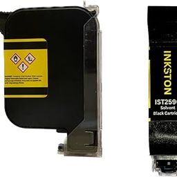 INKSTON 2590 BK Plus Black Solvent Ink Cartridge| Compatible with W3T10B Inkjet Printer| Quick Drying of Printer Suitable for Handheld Batch Coder Inkjet Printer (2590 Solvent Ink CARTRDGE)-10