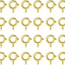 SATRA TRADERS Open Spring Ring Round Clasp for Jewelry Making – Round Necklace & Bracelet Connector Hooks | Qty : 25pcs | BF34 (Golden-13mm)-image-71