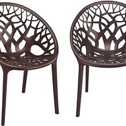 Nilkamal Plastic Chair for Living Room | Plastic Chair Set of 2 | 3 Year Warranty | for Home, Living Room, Outdoor | Weather Brown Colour | CRYSTALPP-image-15