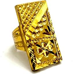 Premium BISCUIT (3.5CM) HighQuality Gold Look Finely Detailed Handmade Ring (Gold Biscuit Ring)-image-6