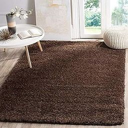 SS CARPETS Micro Polyester Yarn Super Soft Fluffy Area Rug for Living Room Handmade 2 Inches (Thickness,Pile) Self Design Color Indigo Blue Size Brown 9 x 12 Feet-image-5
