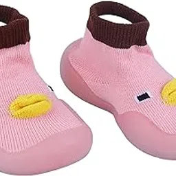 BabyMoo Cute Duck Style Anti-Skid Sock Shoes Ultimate Comfort and Style for Infants, Toddlers, and Kids Lightweight, Durable Rubber Sole Pull-On Design for Boy & Girls-Pink Age 2-3 Years-picture-8
