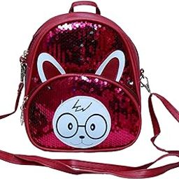 Girls Sling Sequin Mini Backpack || Backpacks for Girls ||Red Glitter Daypack Small Bag | Backpack Crossbody Shoulder Bag for Kids girls-image-12