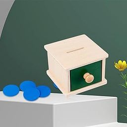 LR Decor Infant Coin Box Preschool Learning Permanence Montessori for Gifts Kids Single-image-81