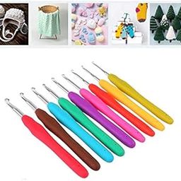 TREXEE 9pc Multicolor Knitting Needles Knitting Needles Weave Yarn Soft Grip with Ergonomic Handle Knit Weave Craft Yarn Sewing Tools Yarn Weave Crochet Needles DIY Craft Tools (Multi-Color)-image-70