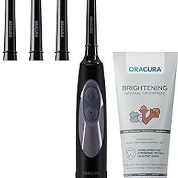 ORACURA® OB100 Black Oscillating Electric Toothbrush + Brightening Natural Toothpaste (Charcoal) | With 3 Brush Head-image-12