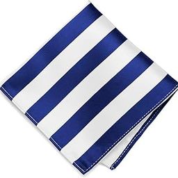 Royal Blue and White Striped Pocket Square-image-54