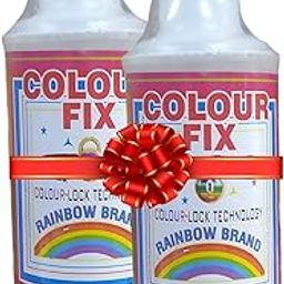 Rainbow Brand Colour Fixer Liquid for Clothes Works For Silk, Cotton, Georgette And All Fabric (200 ml (Pack of 2)-11