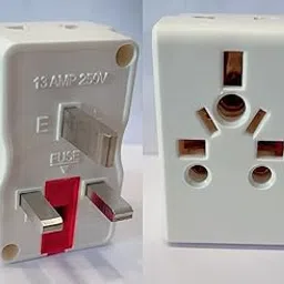hi plasst pins n plugs Hi-PLASST(2pcs) Flat Multi Input (3-Way) 3-Pin Plug Multicountry Input Plug Adapter with Fuse for Imported Devices from UK, US, Australia,Japan,etc Plugs-picture-37