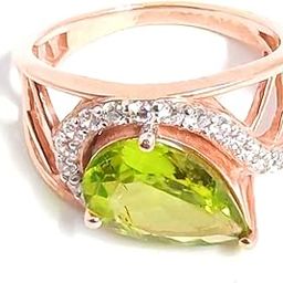 925 Sterling Silver rings For Women | Peridot stone Adjustable Pure Silver Rings For Girls-image-101