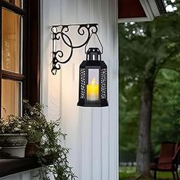 BLUE CRANE LED Storm Tea-Light Lantern ABS Plastic Night Light Tea-Light Wall Hanging Holder Indoor/Outdoor Wedding Home Party Room Balcony Deck Decoration Tea-Light Candle (Dark Black, 1-Pcs)-picture-18