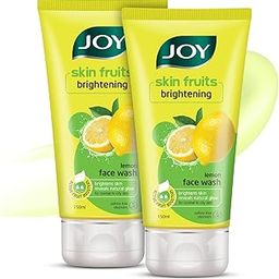 Joy Skin Fruits Lemon Brightening Face Wash 150ml x 2 | with Vitamin C for Glowing Skin | Reduces Dark Spots, Removes Excess Oil & Dirt | For Normal to Oily Skin-0