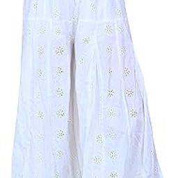 Women's Cotton Chikankari embroiedary Sharara gharara Plazzo Trouser Pant for Ladies/Girls-picture-42