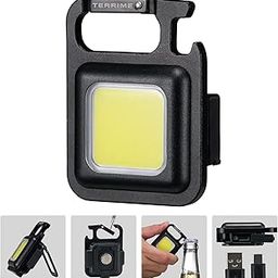 Mini COB Keychain Flashlight, Small Rechargeable Pocket LED Flashlight, 500 Lumens Lightweight Portable Magnetic Flashlight with Bottle Opener, 4 Lighting Modes, for Outdoor Camping Hiking Fishing-4