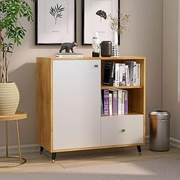 Bniture Book Shelf for Home Engineered Wood Bookshelf Multipurpose Study Room Home Decor Storage Rack Showcase Organizer for Living Room, Bedroom, Office (3 x 3 Feet) (Giant Wood & Frosty White)-17