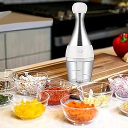 Zorzel Mini Manual Food Chopper, Durable Hand Held Food Press Mincer and Dicer/Mixer, Suitable for Chopping Vegetable Fruits Herb Onions Garlics Ginger Salad Coleslaw Puree Salsa Pesto-17