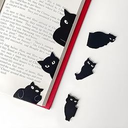 The Ink Palette Magnetic Bookmarks - 6 Pieces Assorted Cute Cat Book Markers Clip Set for Women,Book Lovers,Reading-11