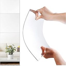 SLDIYWOW Acrylic Full Length Wall Mirror Tiles,12"x 12" x 4 Pcs Shatterproof Mirror Wall-Mounted, Safety Mirror Great for Baby Kids Toddler, Full Body Mirror Tiles for Bedroom, Home Gym, Living Room-picture-4