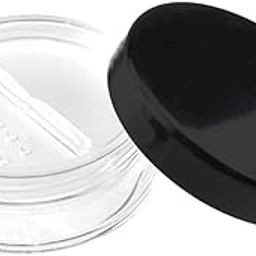 HAHIYO 1Pcs 10ml/0.34oz Plastic Empty Travel Compact Case Makeup Cosmetic Jar Refillable Powder Box No Leak Powder Holder with Rotatable Sifter and Black Screw Lid-11